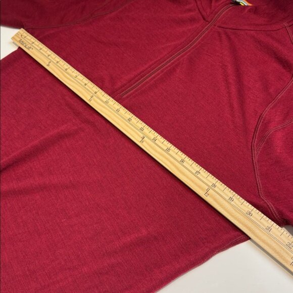 Smartwool Burgundy Quarter-Zip Pullover Size Men's Large - Picture 5 of 7